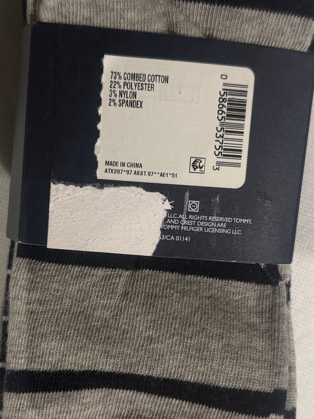 Tommy Hilfiger Navy Anchor Pattern Socks with Gray Pair